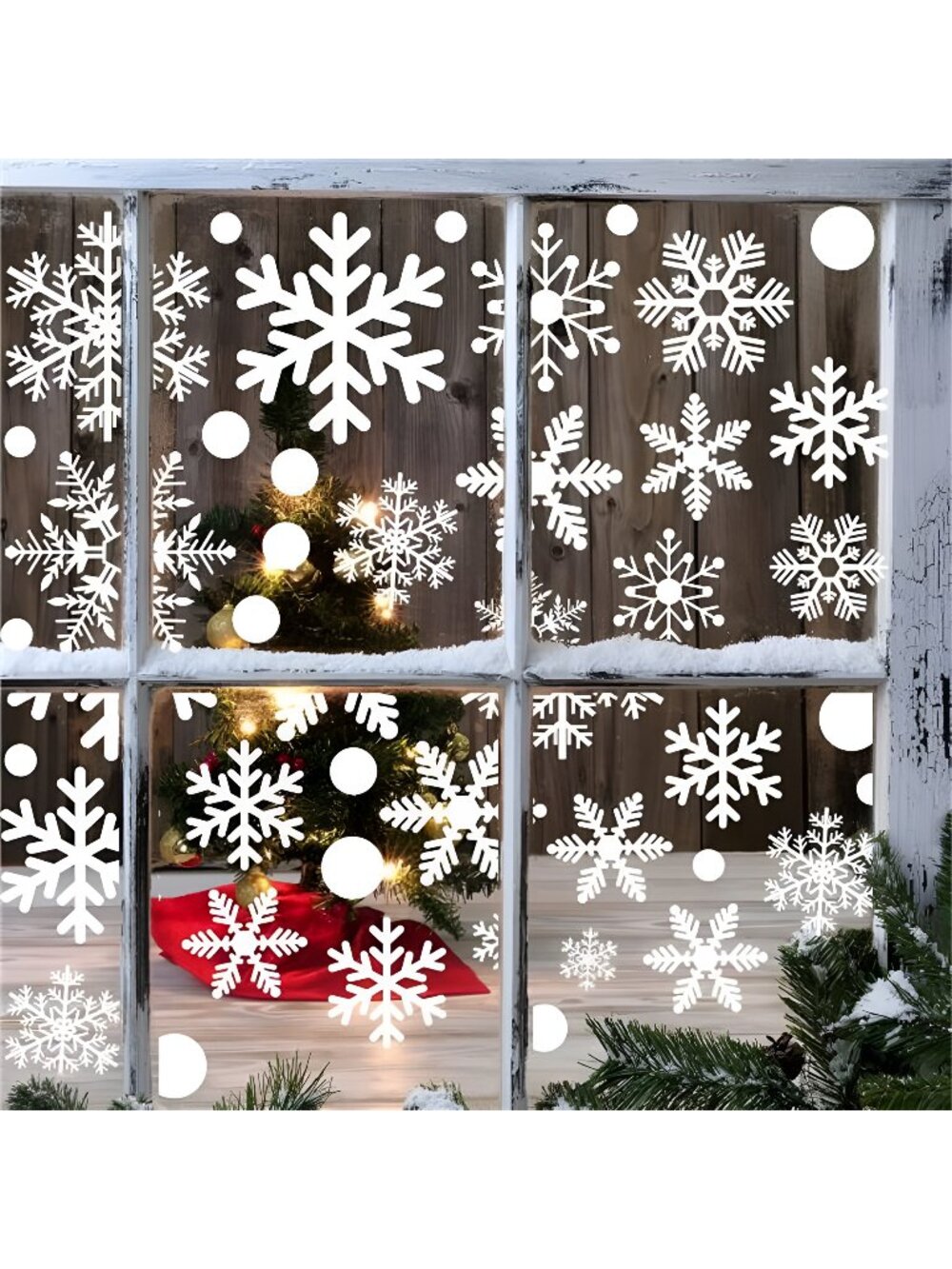 321pcs Christmas Window Cling, 9sheets Christmas Window Decals Snowflakes